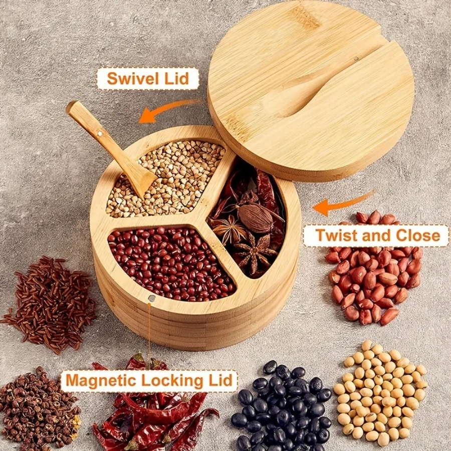 Bath Salts Jar - Tarro de condimentos de madera con