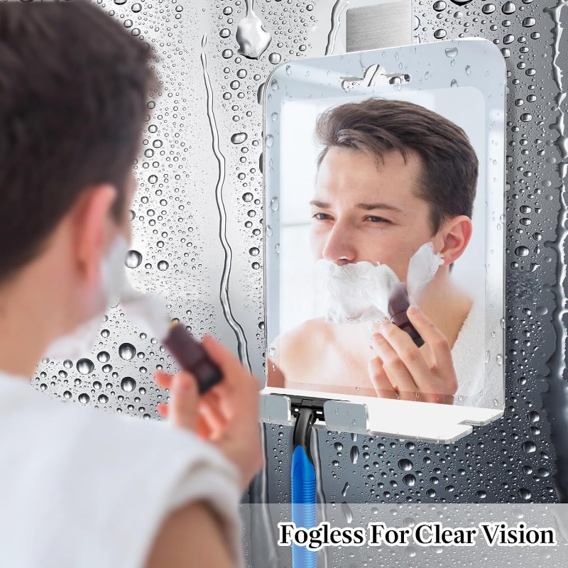 Shaving Mirror Suction - Espejo antiniebla acrílico de gran tamaño,