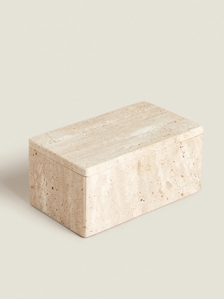 Bath Salts Jar - Contenedor de Almacenamiento de Travertino para