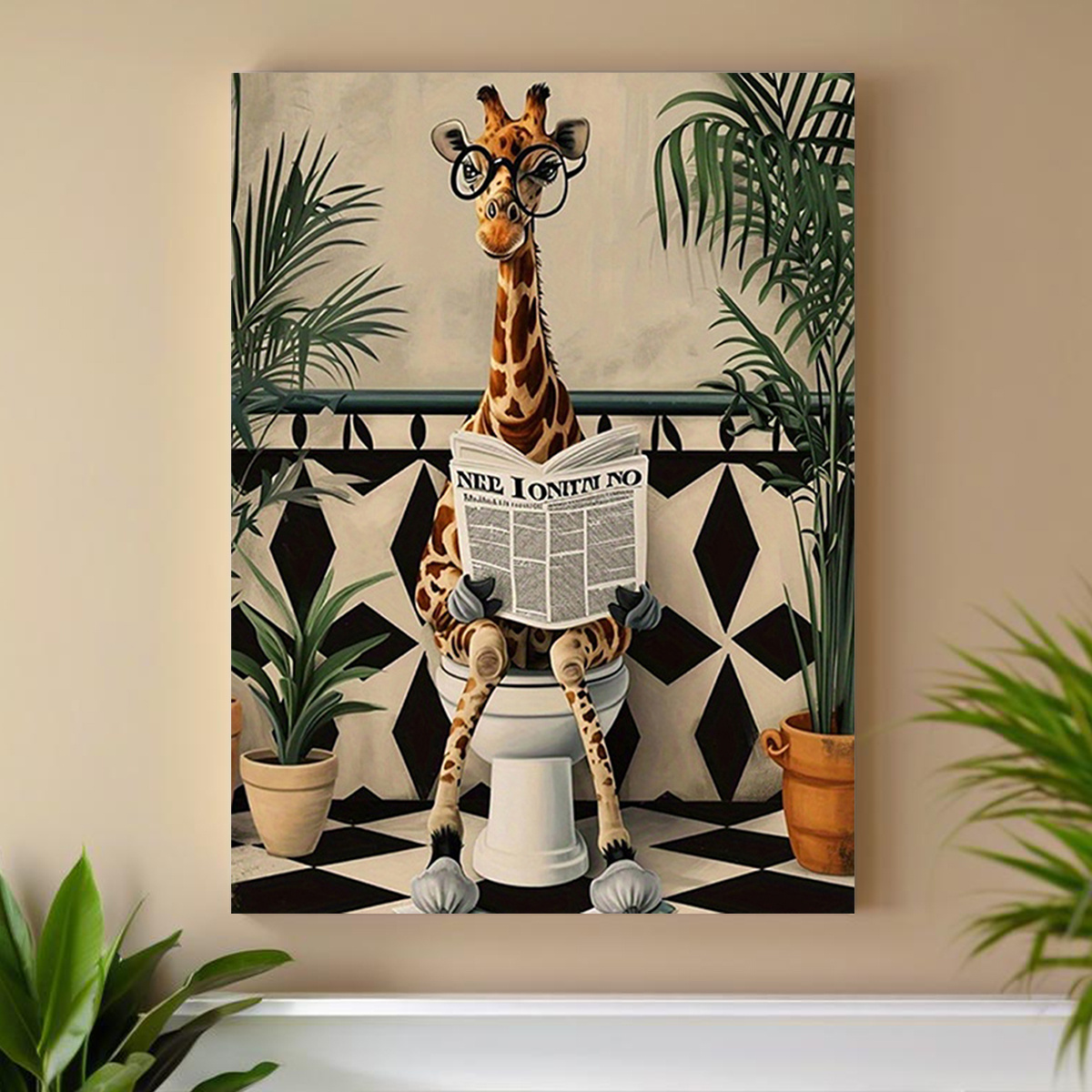 Home Design Bathroom - Pintura en lienzo 2D plana, 1