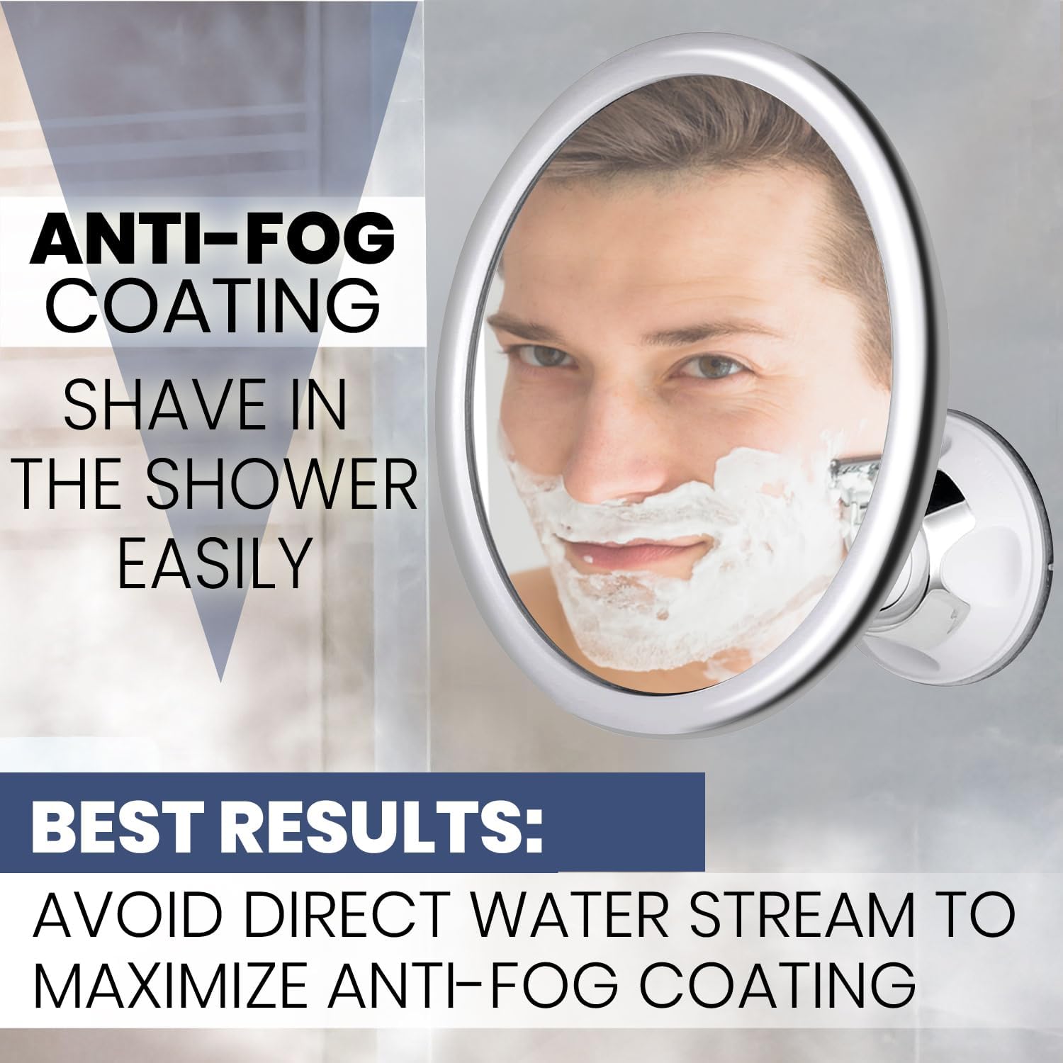 Shaving Mirror Suction - Espejo de Baño Antivaho para Maquillaje
