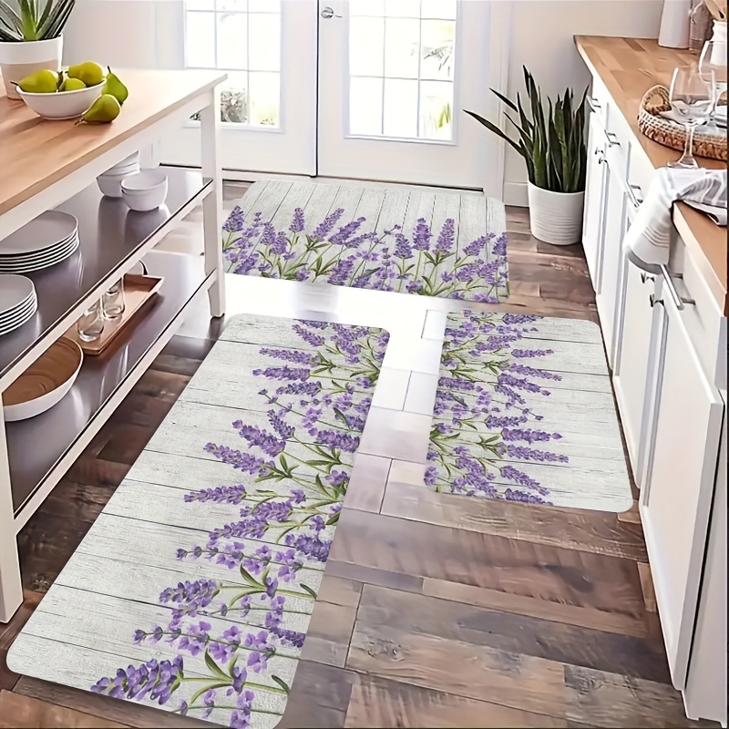 Home Bathroom Door Design - VIKAMA Alfombra de cocina de flores