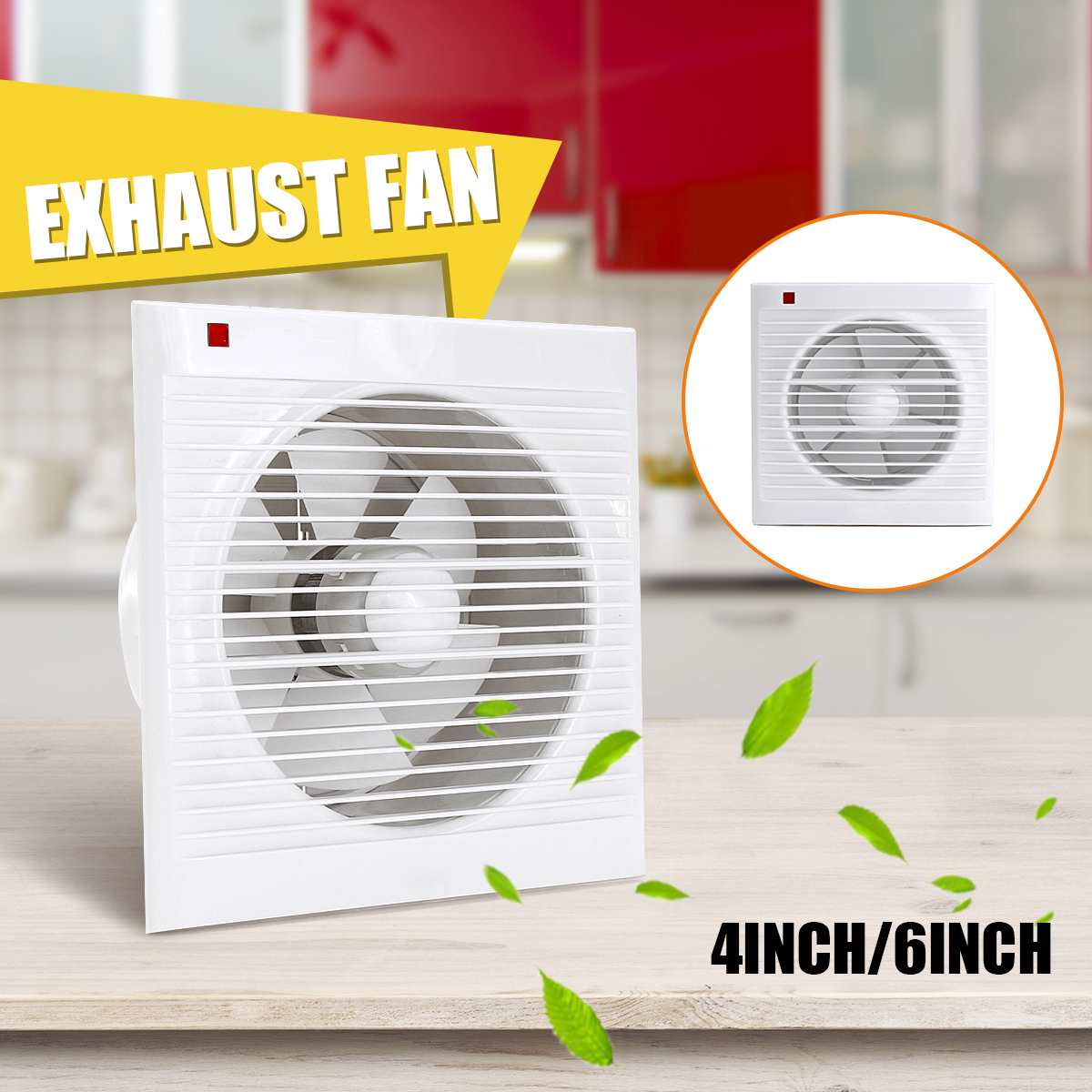 Home Bathroom Fan - Extractor de baño silencioso, resistente al