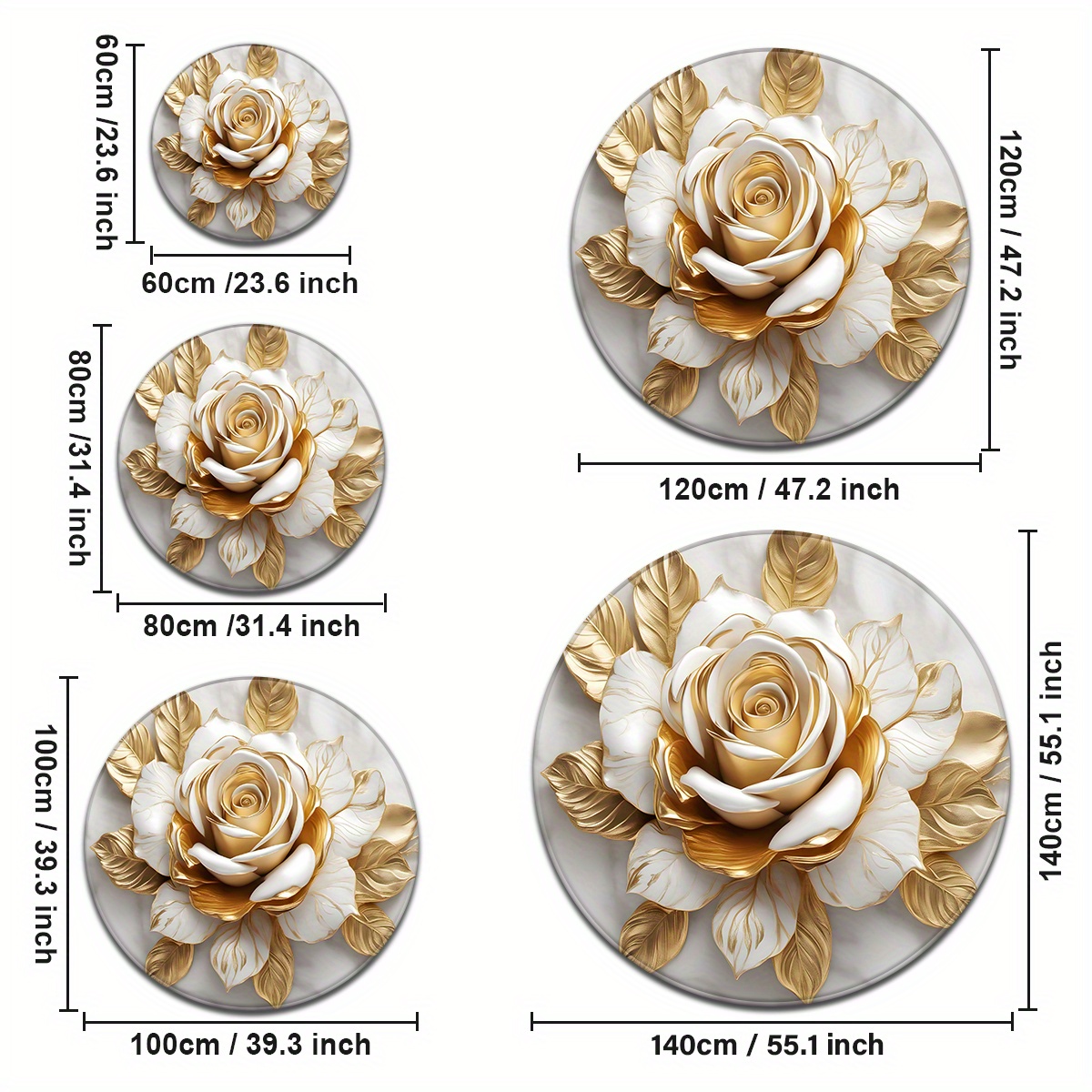 Alfombra redonda rosa de oro b - Home Bathroom Door Design reseña y precio